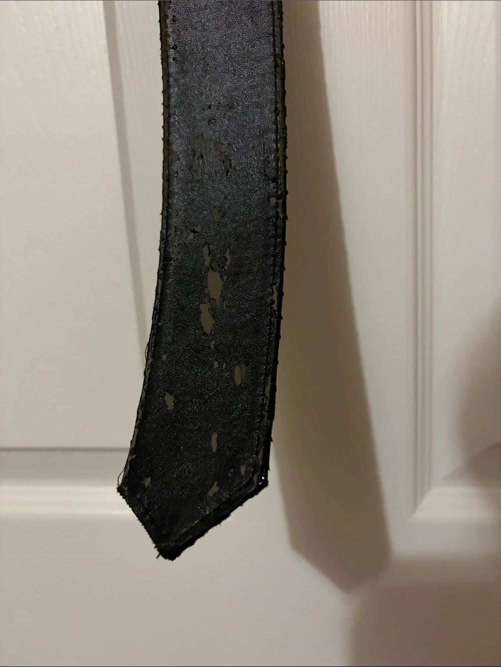 Black Croc-Embossed Faux Belt